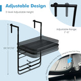 Folding Hanging Table with 3-Level Adjustable Height for Patio Balcony