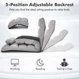 Folding Lazy Sofa Chair Stylish Sofa Couch Beds Lounge Chair W/Pillow