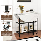 Folding Round Dining Table with Lockable Wheels