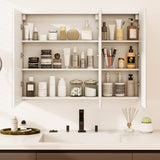 Frameless Bathroom Wall Mounted Mirror Cabinet with 3 Doors and Adjustable Shelves