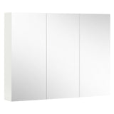 Frameless Bathroom Wall Mounted Mirror Cabinet with 3 Doors and Adjustable Shelves