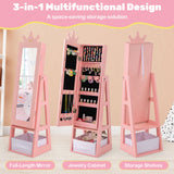 Free-Standing Full Length Kids Jewelry Armoire Cabinet with Storage Capacity