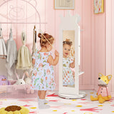 Free-Standing Full Length Mirror Kids Jewelry Armoire Cabinet
