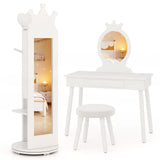Free-Standing Full Length Mirror Kids Jewelry Armoire Cabinet