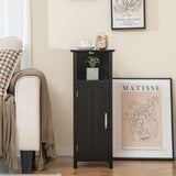 1-Door Freestanding Bathroom Cabinet with Open Shelf