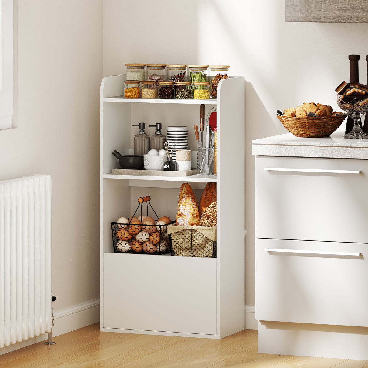Freestanding Bookshelf with 3-Tier Open Shelf