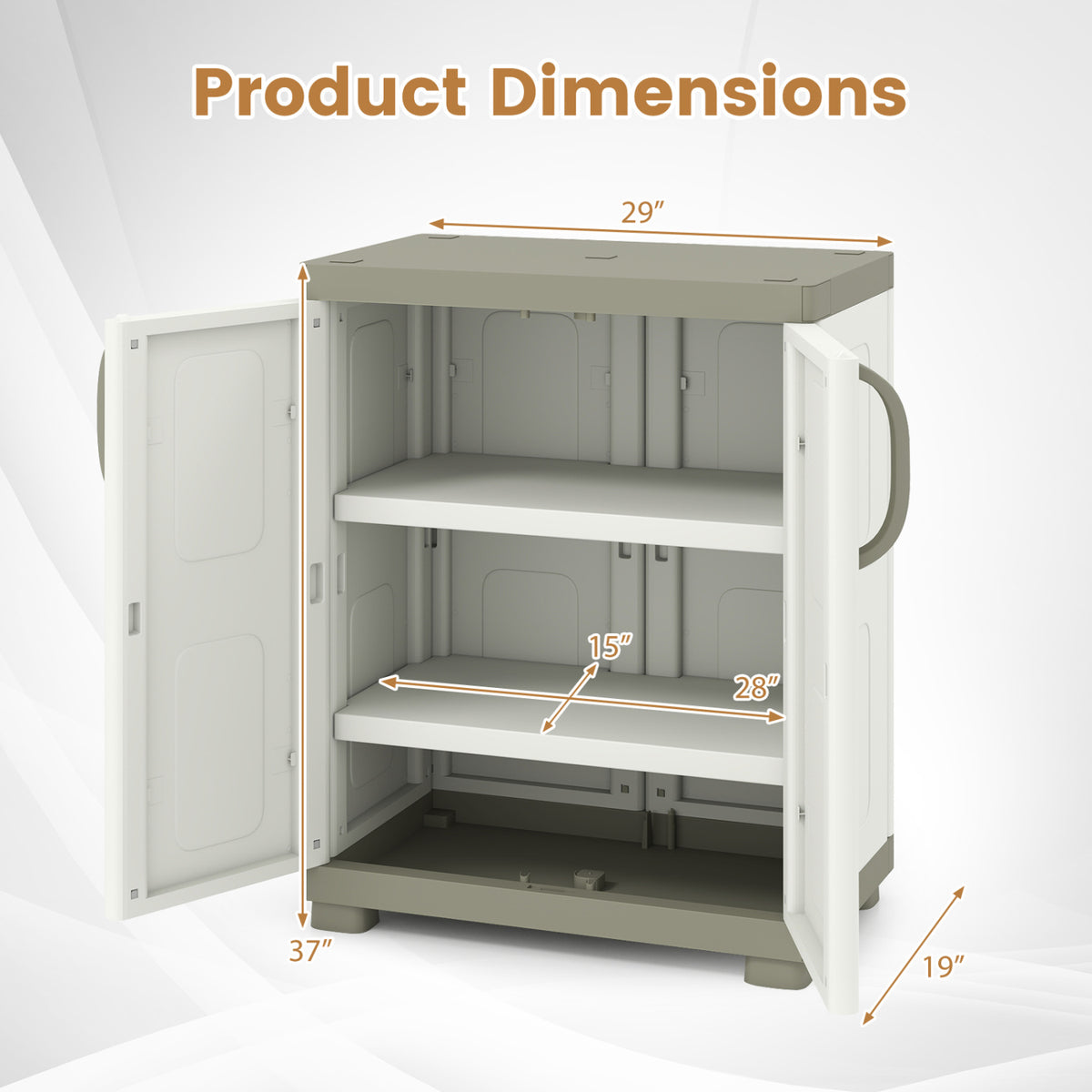 Freestanding Buffet Cabinet Sideboard with 2 Doors and Adjustable Shelves for Kitchen and Garage
