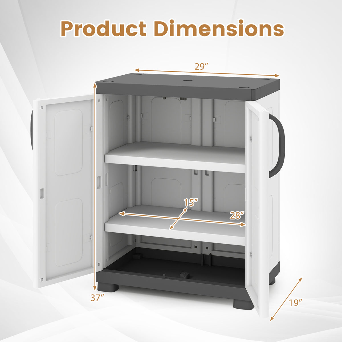 Freestanding Buffet Cabinet Sideboard with 2 Doors and Adjustable Shelves for Kitchen and Garage