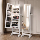 Freestanding Jewelry Cabinet with Full Length HD Mirror