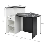 Front Reception Office Desk with Open Shelf and Lockable Drawer