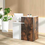 Front Reception Office Desk with Open Shelf and Lockable Drawer