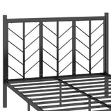 Twin Size Platform Bed with Headboard and Metal Frame
