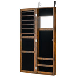 Full Length Mirror Jewelry Cabinet with Ring Slots and Necklace Hooks