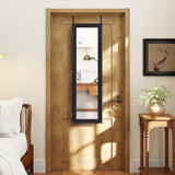 Full Length Mirror Jewelry Cabinet with Ring Slots and Necklace Hooks