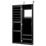 Full Length Mirror Jewelry Cabinet with Ring Slots and Necklace Hooks