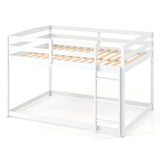 Full Over Full Bunk Bed with Integrated Ladder and Safety Guardrails Solid Wood