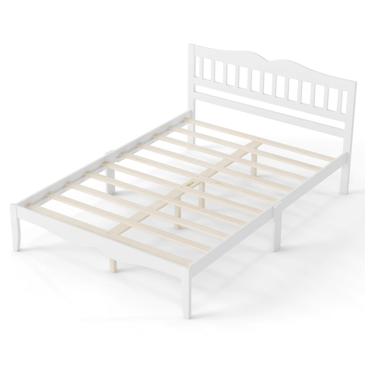Full/Queen Size Modern Farmhouse Style Bed Frame with Solid Wood Frame