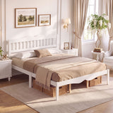 Full/Queen Size Modern Farmhouse Style Bed Frame with Solid Wood Frame