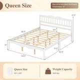 Full/Queen Size Modern Farmhouse Style Bed Frame with Solid Wood Frame