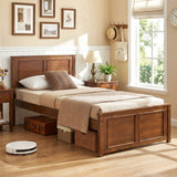 Full Size Wooden Bed Frame with Headboard