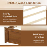 Full Size Wooden Bed Frame with Headboard
