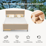 Full Size Bed Frame with Storage Drawers and Solid Wood Headboard