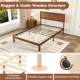 Twin/Full/Queen Size Bed Frame with Headboard and Wooden Slats Support