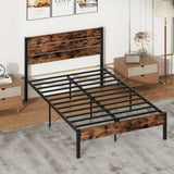 Full/King/Queen/Twin Size Bed Frame with High Headboard and Mute Bar