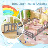 Full Size Floor Bed with Full Length Safety Guardrails