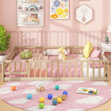 Full Size Floor Bed with Full Length Safety Guardrails
