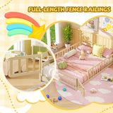 Full Size Floor Bed with Full Length Safety Guardrails