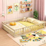 Full Size Floor Bed with Full Length Safety Guardrails
