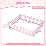 Full Size Floor Bed with Full Length Safety Guardrails