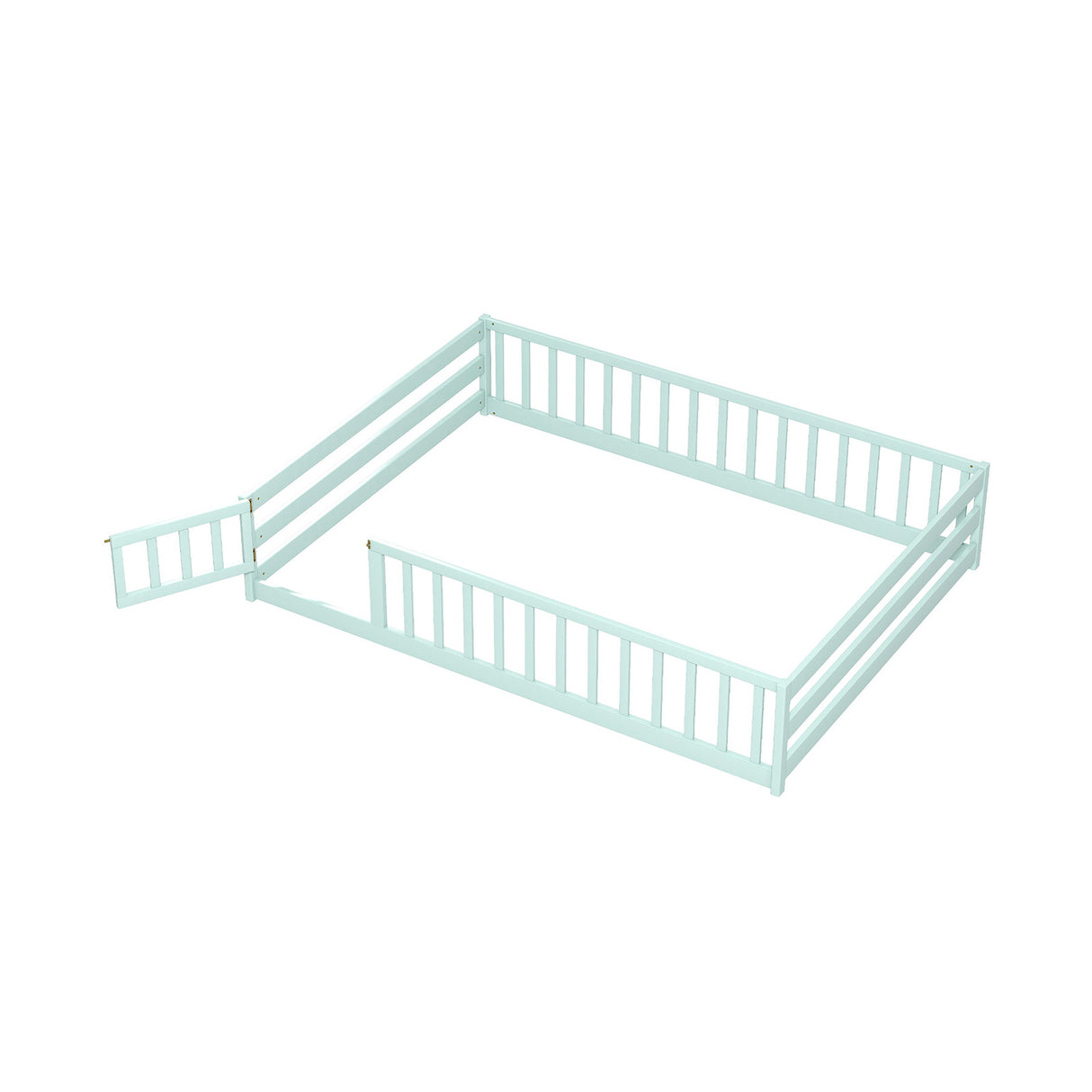 Full Size Floor Bed with Full Length Safety Guardrails