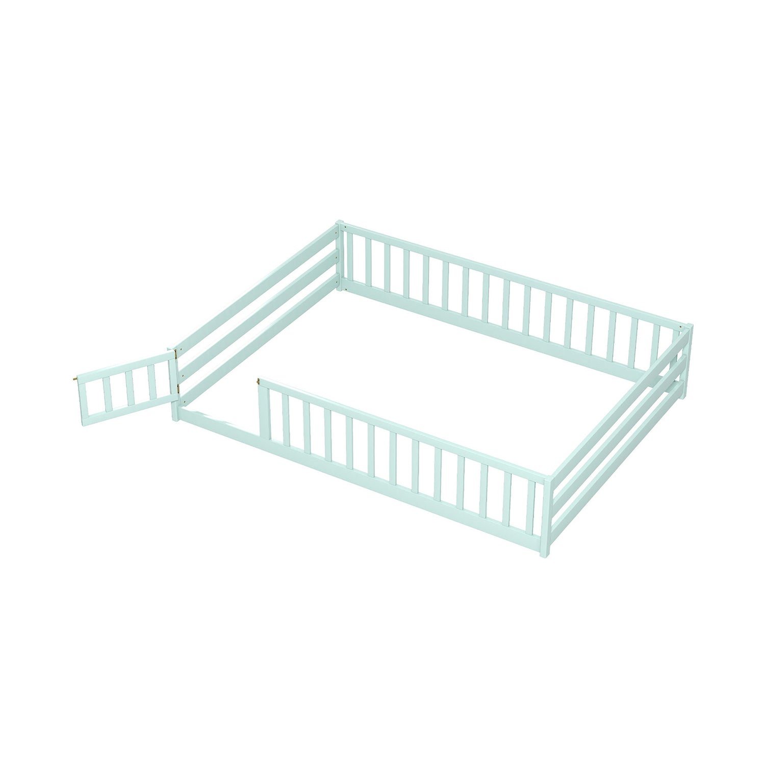 Full Size Floor Bed with Full Length Safety Guardrails