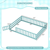 Full Size Floor Bed with Full Length Safety Guardrails