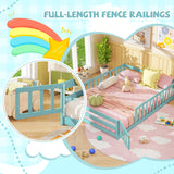 Full Size Floor Bed with Full Length Safety Guardrails
