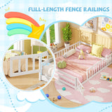 Full Size Floor Bed with Full Length Safety Guardrails