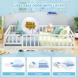 Full Size Floor Bed with Full Length Safety Guardrails