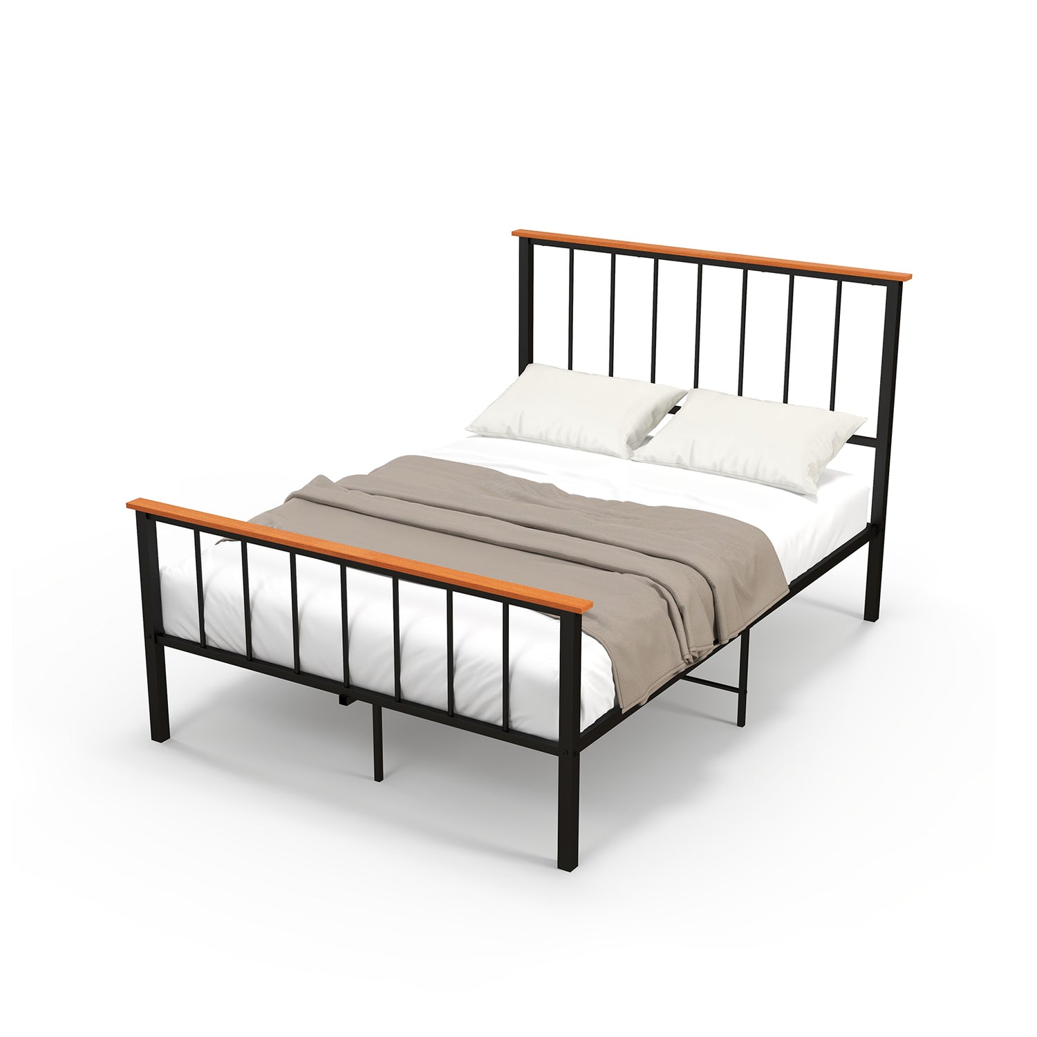 Bed Frame with Headboard and Footboard