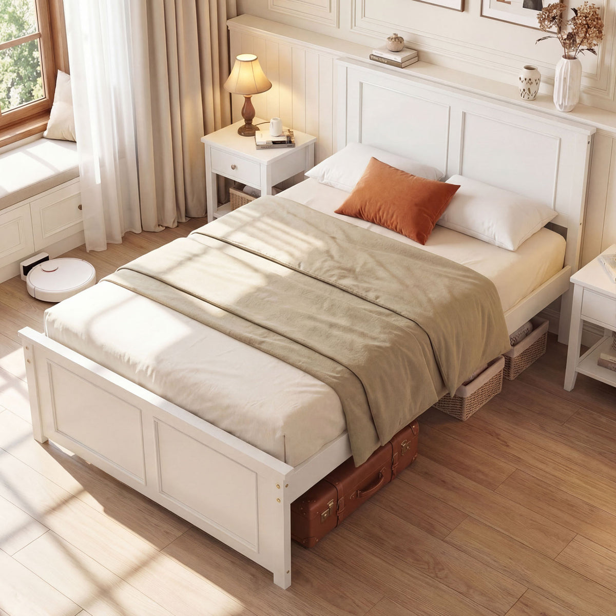 Full/Queen/Twin Size Platform Bed Frame with Headboard