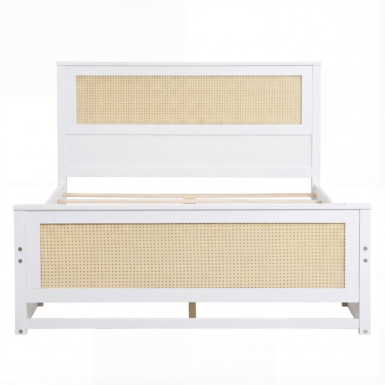 Full Size Rattan Bed Frame with Storage Drawers