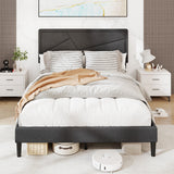 Twin/Full/Queen Size Upholstered Platform Bed Frame with High Headboard