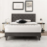 Full/Queen Size Upholstered Platform Bed with Tufted Headboard