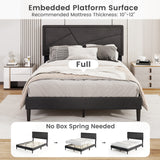 Twin/Full/Queen Size Upholstered Platform Bed Frame with High Headboard