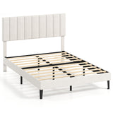 Queen Size Velvet Upholstered Platform Bed Frame