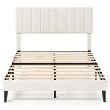 Queen Size Velvet Upholstered Platform Bed Frame