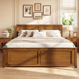 Full Size Wooden Bed Frame with Headboard