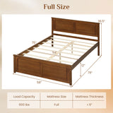 Full Size Wooden Bed Frame with Headboard