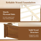 Full Size Wooden Bed Frame with Headboard